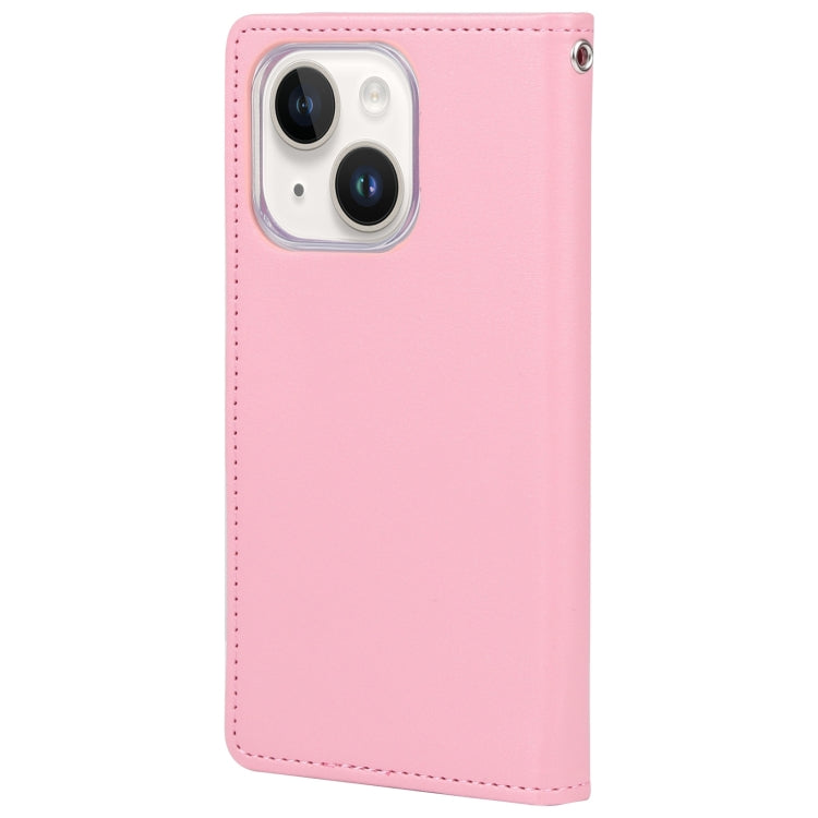 Para iPhone 15 Goospery Rich Diary Funda para Teléfono de Cuero con Textura Crazy Horse (Rosa) - MOVILSTORE
