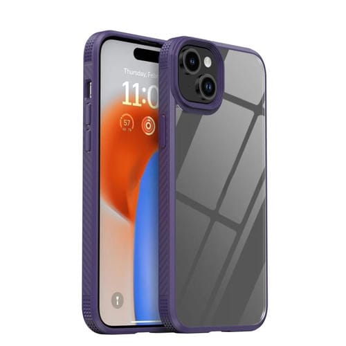 Para iPhone 15 Ipaky Mg Series Funda Transparente para Teléfono PC + TPU (Púrpura) - MOVILSTORE