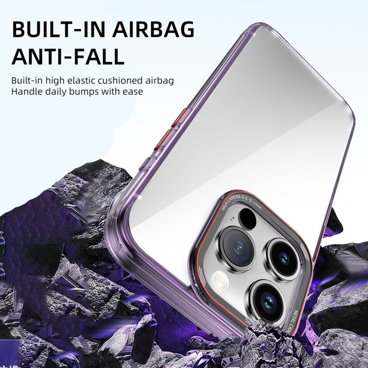 Para iPhone 15 Ipaky Mg Series Funda Transparente para Teléfono PC + TPU (Púrpura Transparente) - MOVILSTORE
