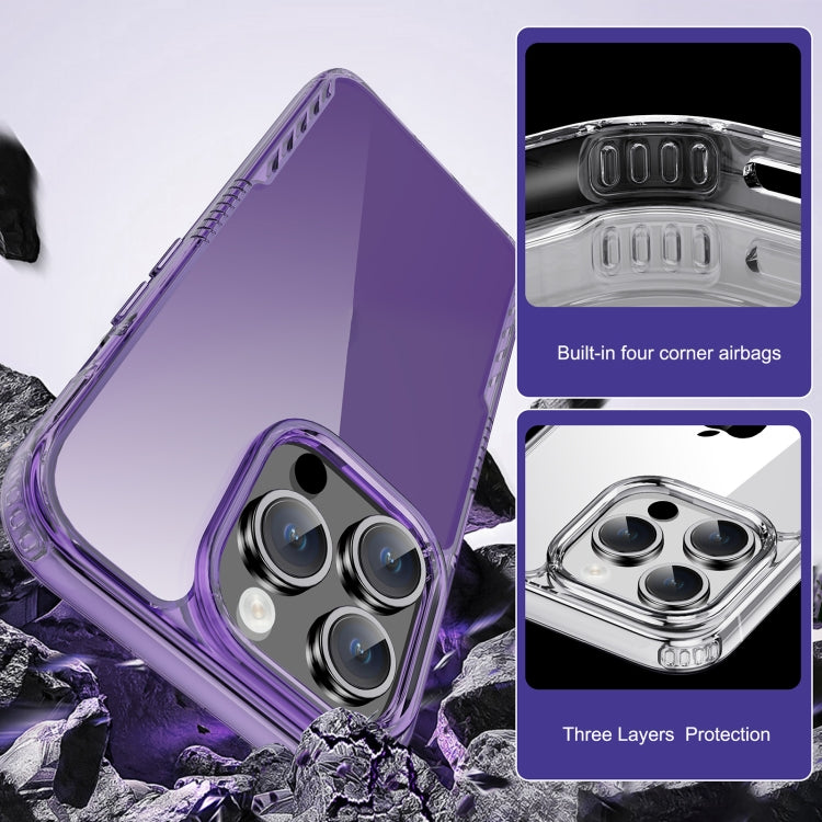 Para iPhone 15 Ipaky Yg Series Funda Transparente para Teléfono PC + TPU (Púrpura Transparente) - MOVILSTORE