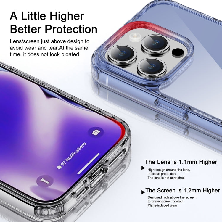 Para iPhone 15 Ipaky Yg Series Funda Transparente para Teléfono PC + TPU (Púrpura Transparente) - MOVILSTORE
