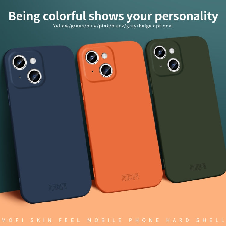 Para iPhone 15 Mofi Qin Series Skin Feel Funda de Silicona con Todo Incluido (Naranja) - MOVILSTORE