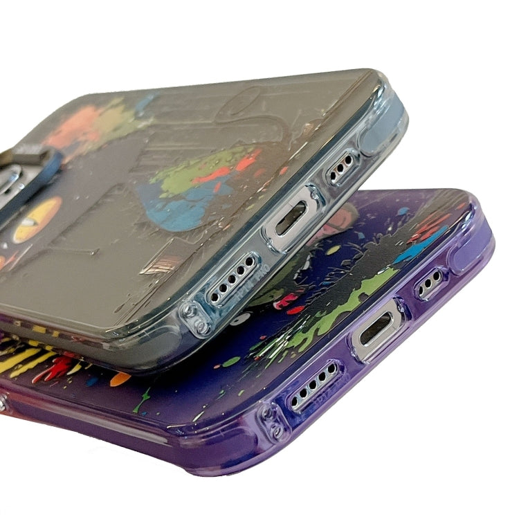 Para iPhone 15 Patrón de Animales Serie de Pintura al Óleo PC + Estuche para Teléfono TPU (Perro de Motocicleta) - MOVILSTORE